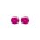 Boucles d'oreilles puces clous rondes pierre rose 4 mm - Eva - argent 925 rhodié