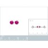 Boucles d'oreilles puces clous rondes pierre rose 4 mm - Eva - argent 925 rhodié