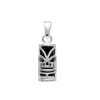 Pendentif argent massif 925 rhodié et imitation onyx