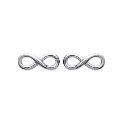 Boucles d'oreilles clous puces symbole infini 10 mm - Lou - argent 925 rhodié