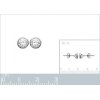 Puces d'oreilles clous rondes 5 mm - Maya - argent 925 rhodié - zircon blanc