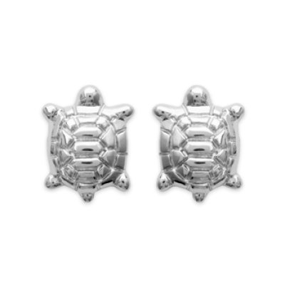 Boucles d'oreilles enfant clous puces tortues 8 mm - Mona - argent massif 925