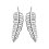 Boucles d'oreilles plumes crochets 35 mm - Anne - argent massif 925 rhodié