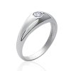 Bague argent massif 925 rhodié et oxyde de zirconium