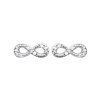 Boucles d'oreilles puces 10 mm symbole infini zircons - Cleo - argent 925 rhodié