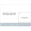 Boucles d'oreilles puces 10 mm symbole infini zircons - Cleo - argent 925 rhodié