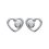 Boucles d'oreilles enfant puces coeur 6 mm - Elea - argent rhodié - zirconium