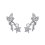Boucles d'oreilles puces fée étoile 14 mm - Sana - argent 925 rhodié - zircons