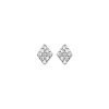 Boucles d'oreilles puces 5 mm losanges - Luce - argent 925 rhodié - zirconium