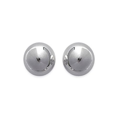 Boucles d'oreilles 8 mm boules puces clous - Leonie - argent massif 925 rhodié