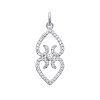 Pendentif argent massif 925 rhodié et oxyde de zirconium