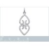 Pendentif argent massif 925 rhodié et oxyde de zirconium