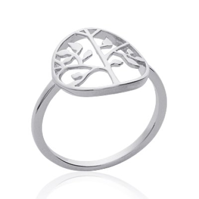 Bague argent massif 925 rhodié