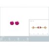 Boucles d'oreilles puces rondes 4 mm Plaqué Or 750 Pierre rouge de synthèse