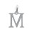 Pendentif initiale lettre "M" majuscule 12mm en argent massif 925 pour homme