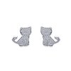 Boucles d'oreilles puces 8 mm petit chat enfant fille - Marion - argent 925