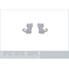 Boucles d'oreilles puces 8 mm petit chat enfant fille - Marion - argent 925