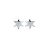 Boucles d'oreilles puces 6 mm - Mariam - argent 925 rhodié - étoiles 6 branches