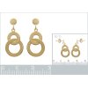 Boucles d'oreilles pendantes disques anneaux Plaqué Or 750 femme 23mm x 10mm