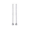 Boucles fil chaîne d'oreille boules pendantes 65 mm - Amelie - argent 925 rhodié