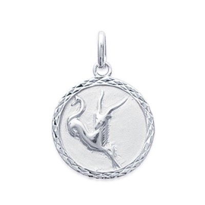 Pendentif argent massif 925 rhodié