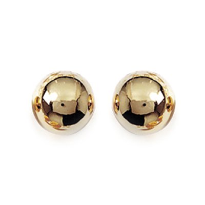 Boucles d'oreilles puces boules 8 mm plaqué or jaune 750