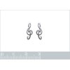 Boucles d'oreilles clous puces clé de sol 12 mm - Melina - argent massif 925