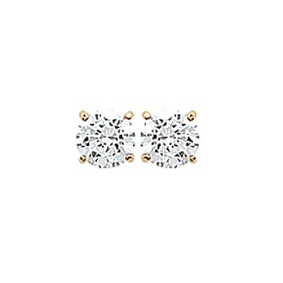 Boucles d'oreilles puces clous 5 mm diams plaqué or et zirconium