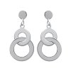 Boucles d'oreilles pendantes doubles cercles 23 mm - Astrid - argent massif 925