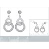 Boucles d'oreilles pendantes doubles cercles 23 mm - Astrid - argent massif 925