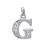 Pendentif femme Lettre "G" majuscule argent 925 rhodié et zircons 13mm