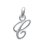 Pendentif argent massif 925 femme Lettre "C" majuscule 10mm x 9mm calligraphie