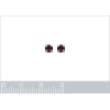Boucles d'oreilles clous puces femme 4 mm - Anna - argent massif - cristal rouge