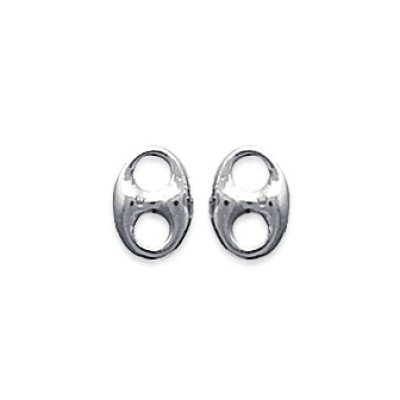 Boucles d'oreilles puces clous grains de café 8 mm - Imane - argent 925 rhodié