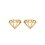 Boucles d'oreilles puces forme diamant ajouré 8 mm x 6mm Plaqué Or jaune 750