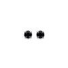 Boucles d'oreilles tige puces clous 3 mm - Nour - argent massif - cristal noir