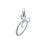 Pendentif lettre "O" majuscule initiale prénom femme 11mm argent rhodié