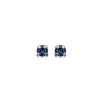 Boucles d'oreilles tige puces clous 3 mm - Ella - argent massif - cristal bleu