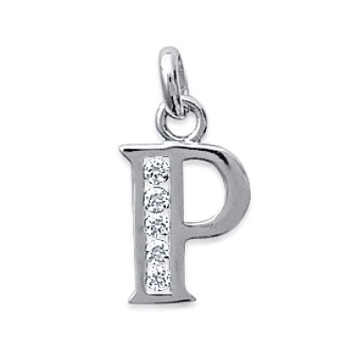 Pendentif argent massif 925 rhodié et oxyde de zirconium