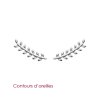 Boucles d'oreilles contour d'oreille lauriers 21 mm - Elia - argent 925 rhodié