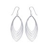 Boucles d'oreilles pendantes crochets 62 mm - Kahina - argent massif 925