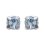 Boucles d'oreilles clous puces femme 4 mm - Lucie - argent massif - cristal bleu