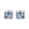 Boucles d'oreilles clous puces femme 4 mm - Lucie - argent massif - cristal bleu