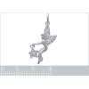 Pendentif argent massif 925 rhodié et oxyde de zirconium