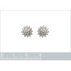 Boucles d'oreilles plaqué or 750 bicolore puces 9 mm Oxyde de Zirconium flocon