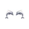 Boucles d'oreilles enfant puces dauphin 10 mm - Marthe - argent 925 rhodié