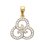 Pendentif plaqué or 750 3 microns bicolore et oxyde de zirconium micro serti