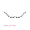 Boucles contours d'oreilles 20 mm - Melody - argent 925 rhodié - zirconium