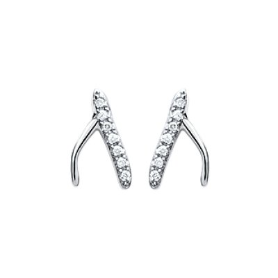 Boucles d'oreilles puces clous 11 mm - Nadine - argent 925 rhodié - zirconium