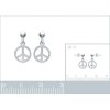 Boucles d'oreilles pendantes peace and love 15 mm - Shelly - argent 925 rhodié